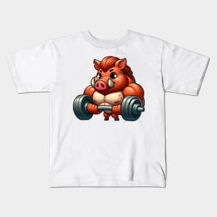 Cute Muscular Boar Kids T-Shirt